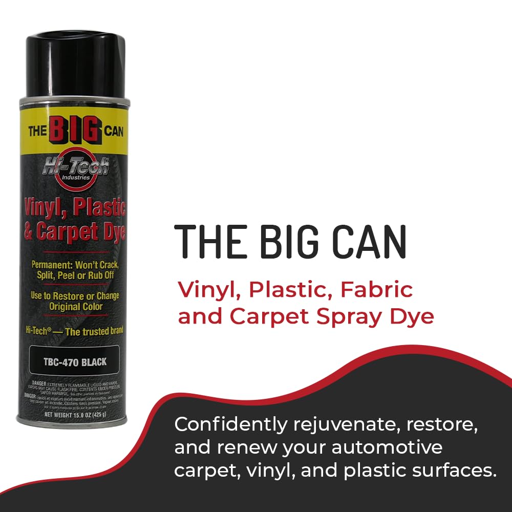 15oz HI-TECH Big Can Black Spray Dye can side view