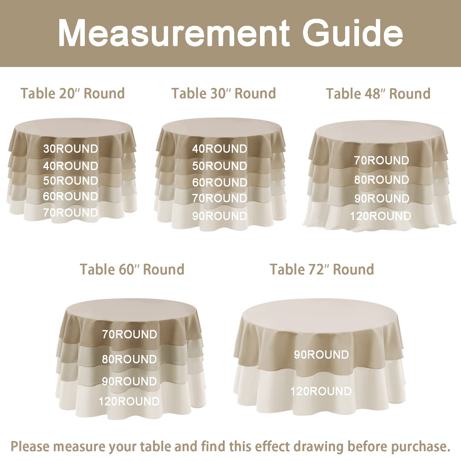 Hiasan round tablecloth white 60 inch fabric close up