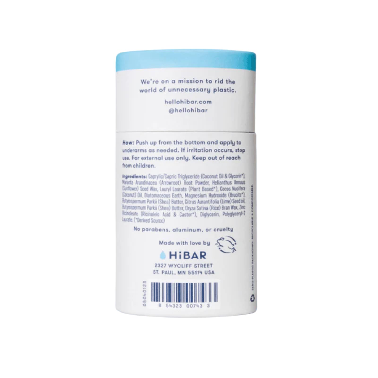 HiBAR fragrance free sensitive deodorant product details
