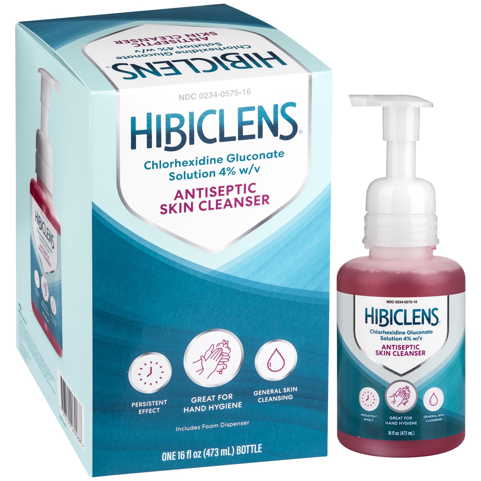 Hibiclens CHG antiseptic skin cleanser 16 oz for home and hospital