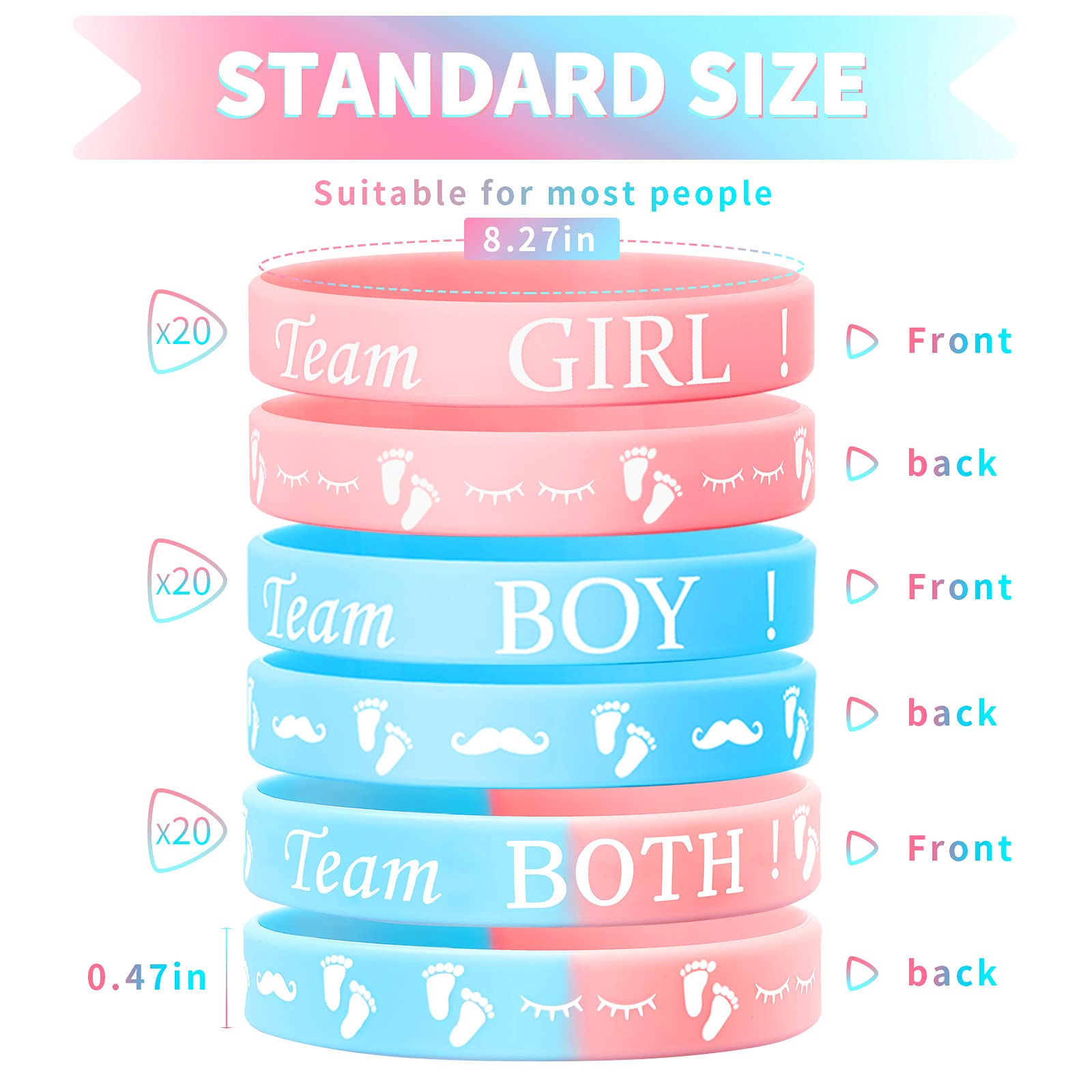 Hicarer Team Boy option bracelet for baby shower