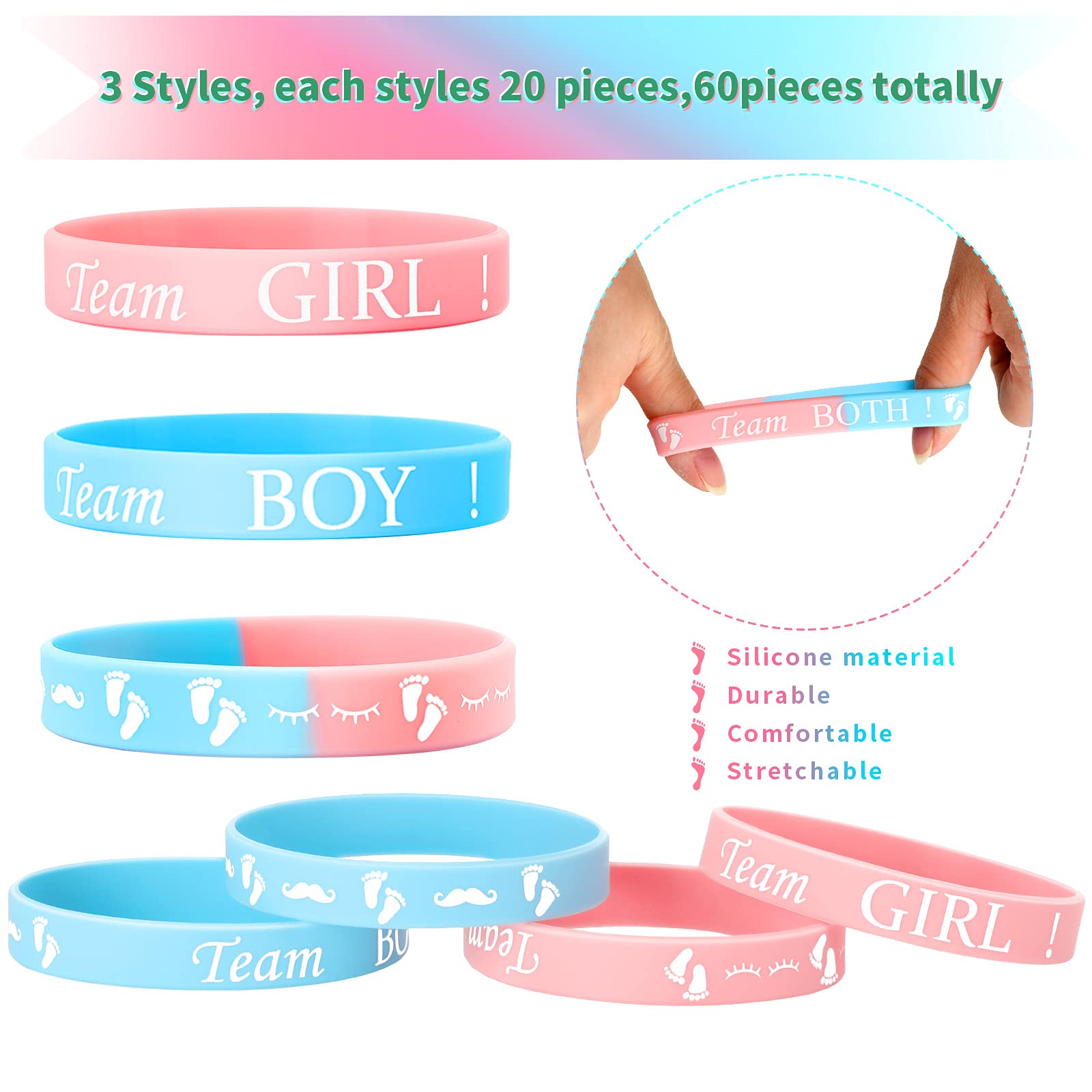 Hicarer Team Girl option bracelet for baby shower