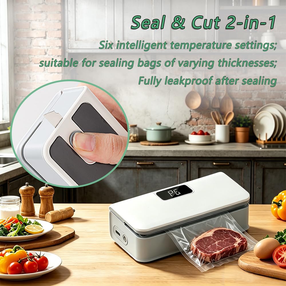 Compact 2-in-1 bag sealer in kitchen setting