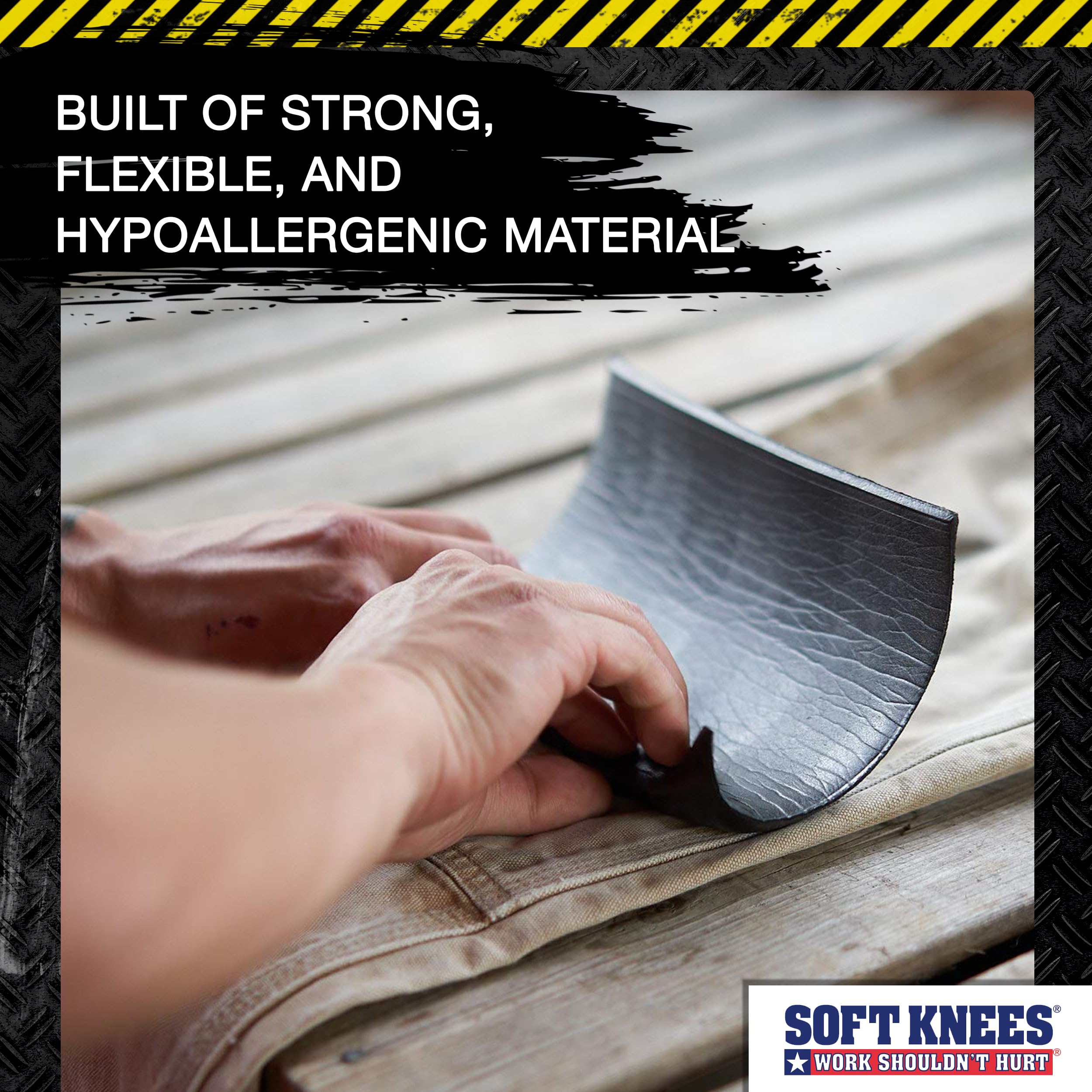 Hypoallergenic durable knee pad inserts for tough jobs