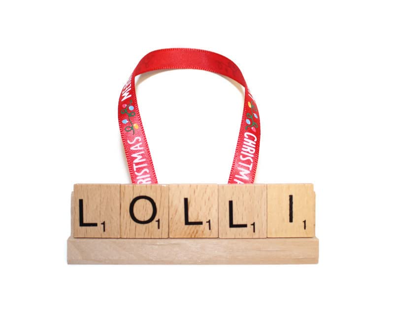 Hiding Place Boutique Lolli Christmas Ornament handmade scrabble tiles image 2