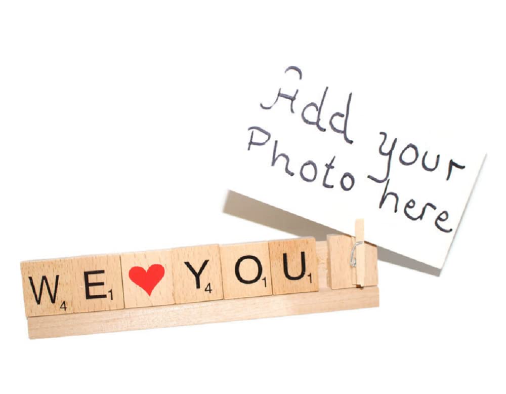 Hiding Place Boutique handmade We Love you Frame made from scrabble tiles