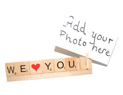 Hiding Place Boutique handmade We Love you Frame made from scrabble tiles