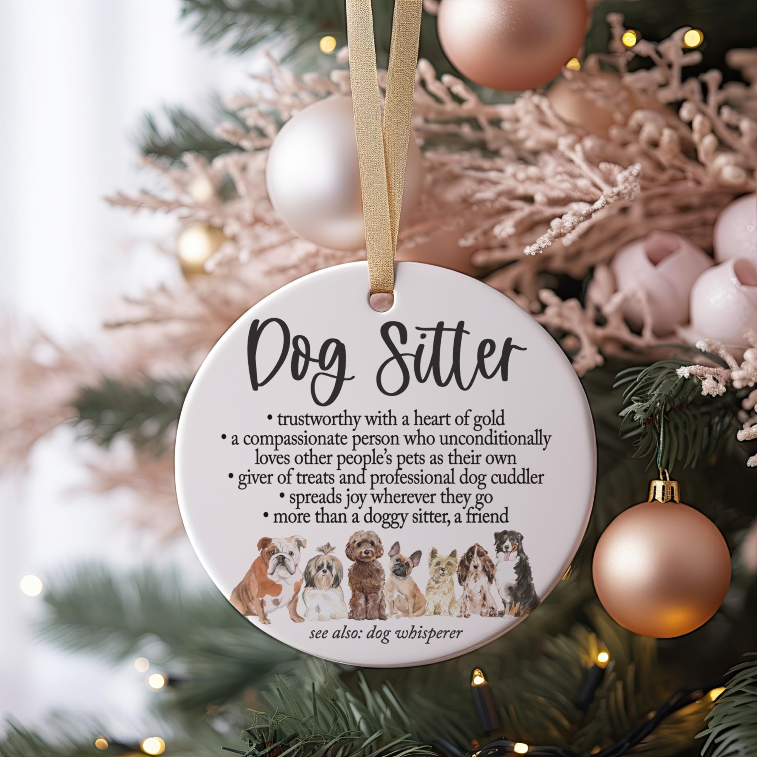 High gloss finish dog sitter ornament