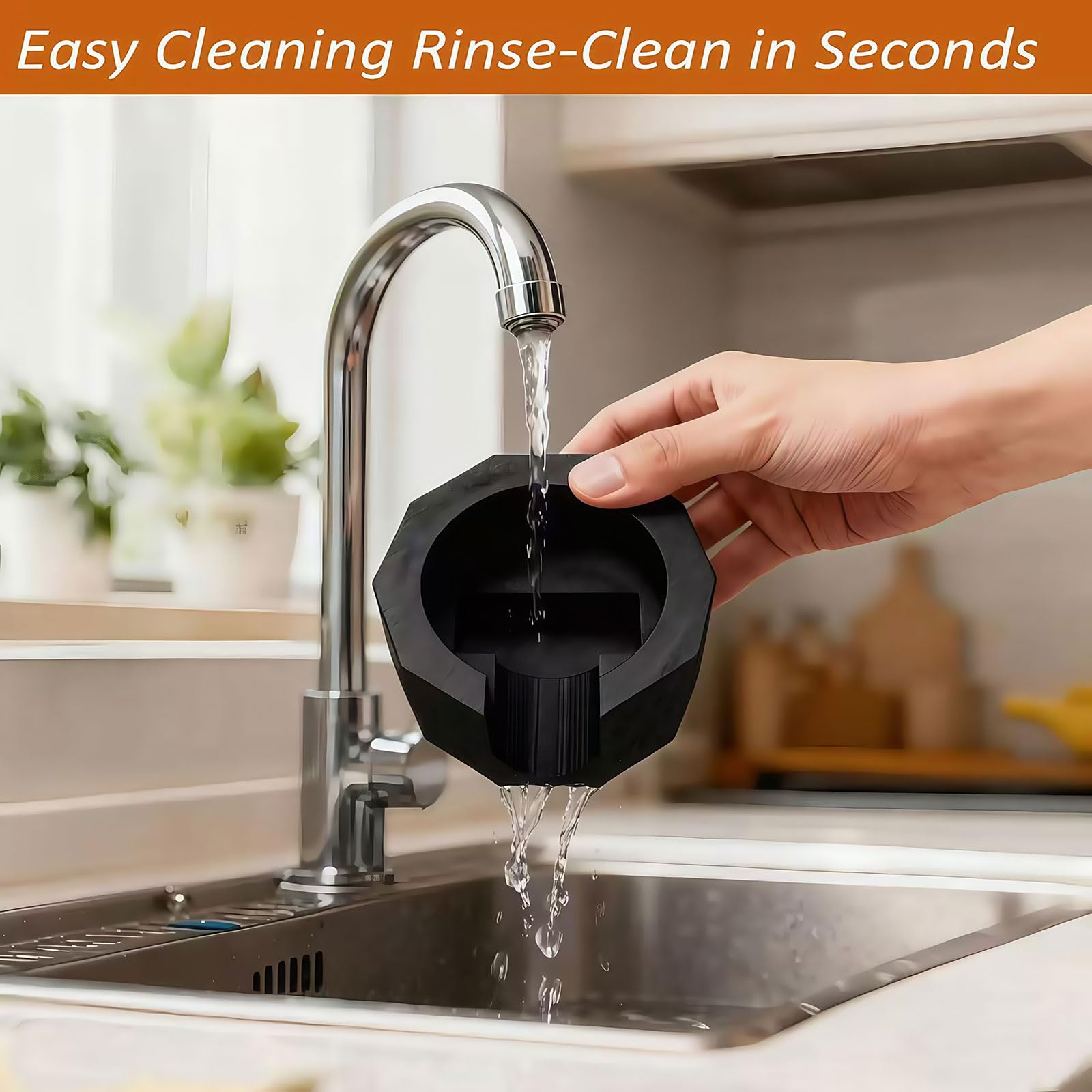 Compact tamping setup beside Ninja Luxe Cafe ES601 Series espresso machine