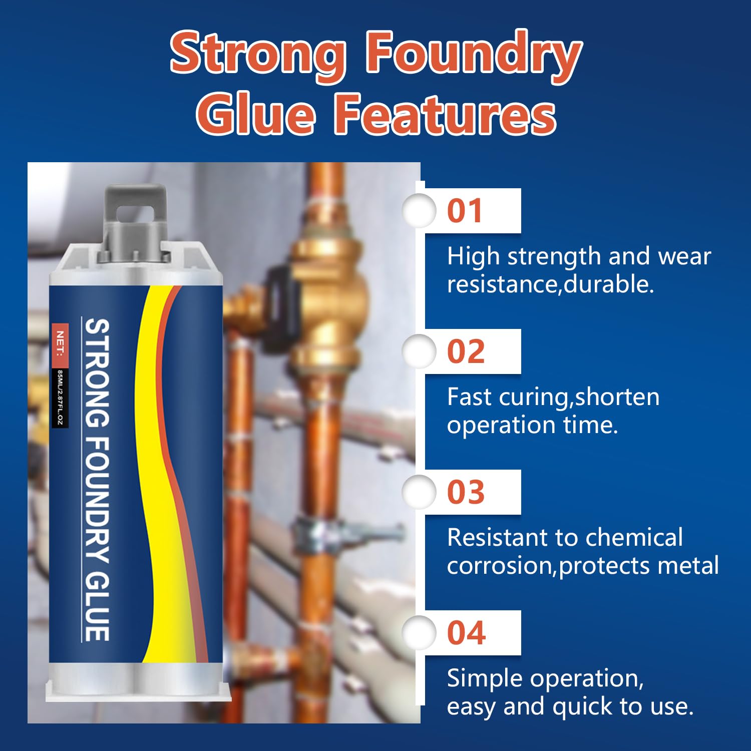 High temperature resistant casting repair glue