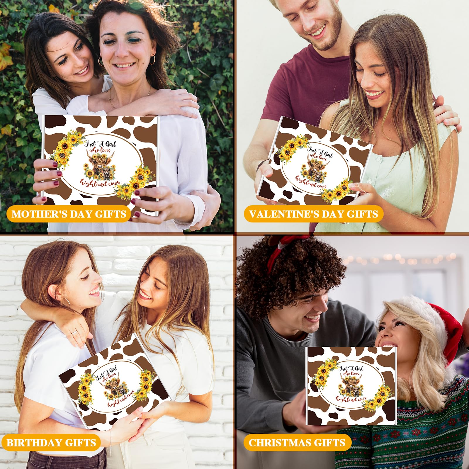 Complete Highland Cow Gifts Set ready for gifting in cow-print box