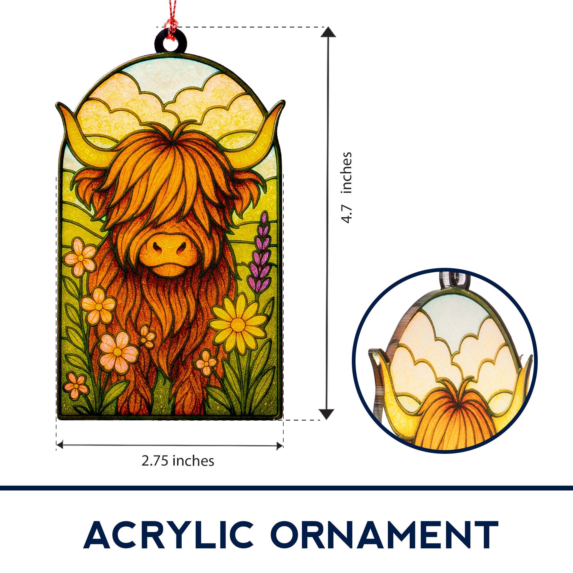 HighlandCow Suncatcher Decor product image with packaging
