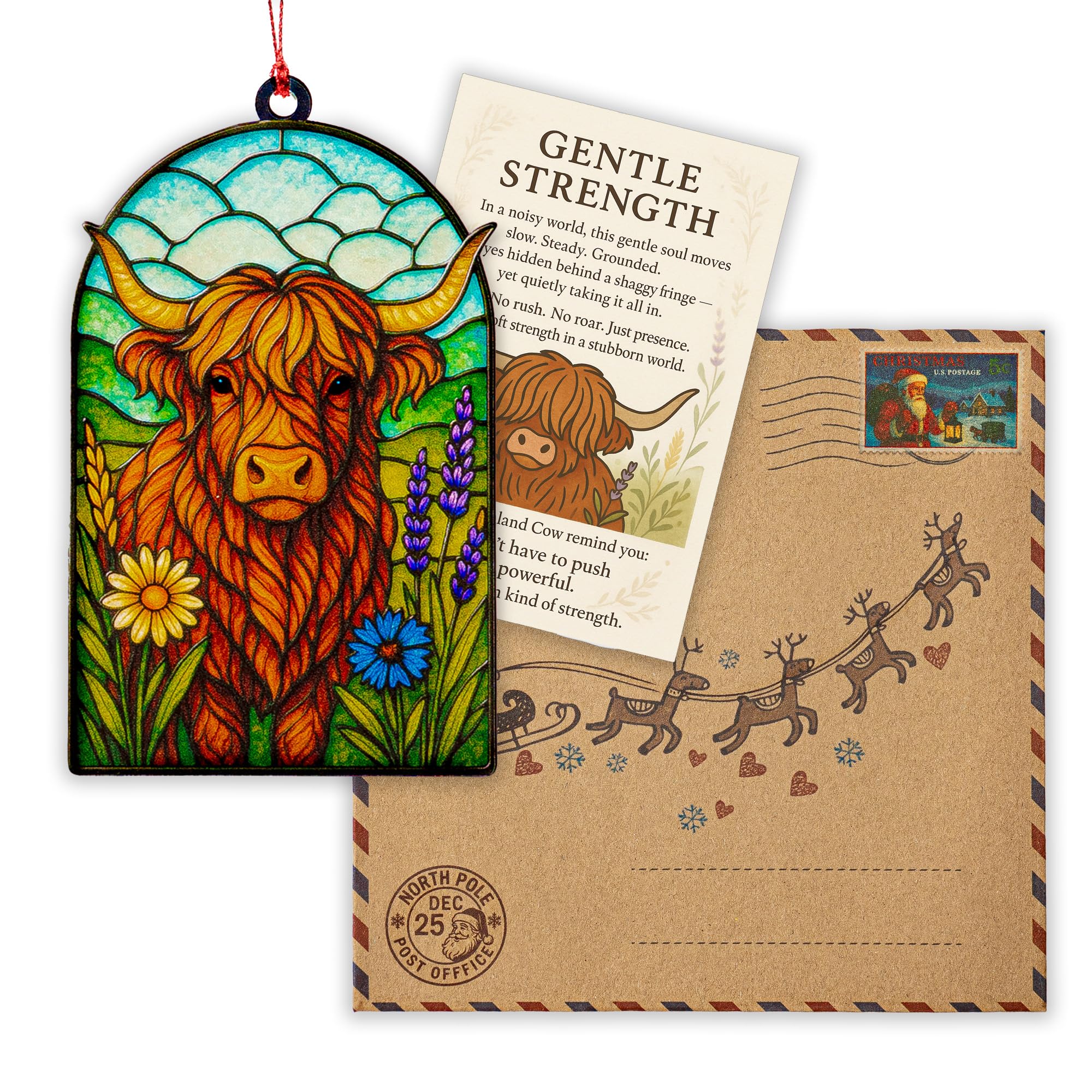 HighlandCow cow gifts for women packaging with story card