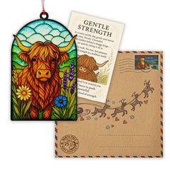 HighlandCow cow gifts for women packaging with story card