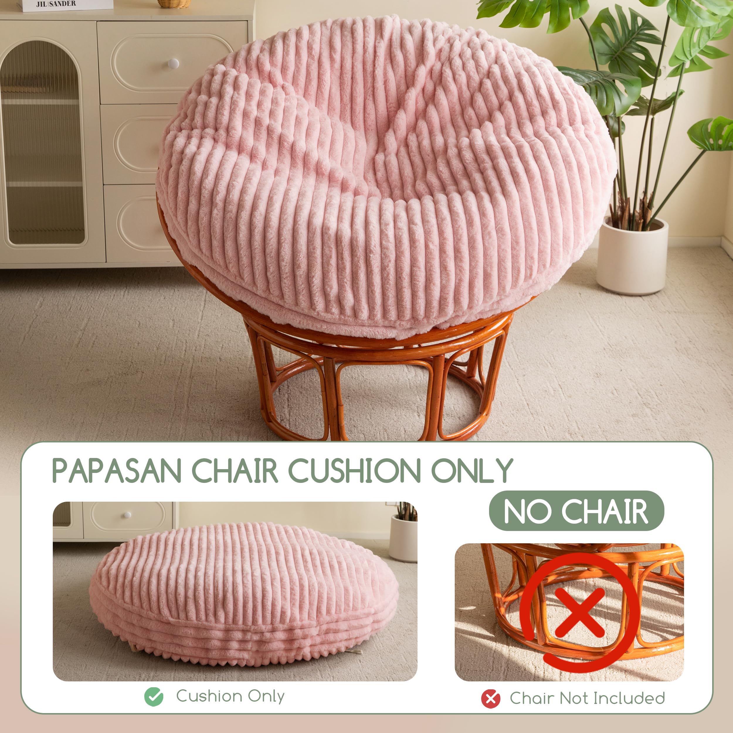 Corduroy cover pink Papasan chair cushion