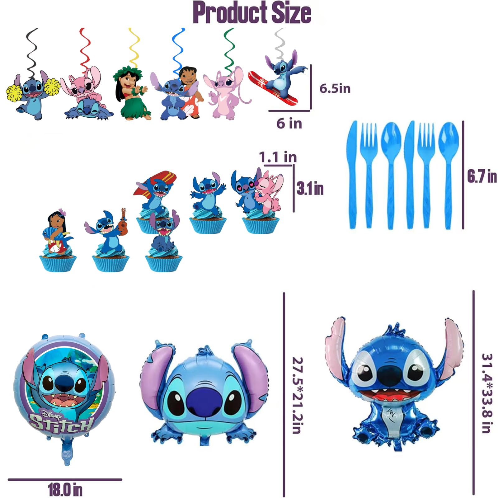 Stitch themed plates and napkins 20 each