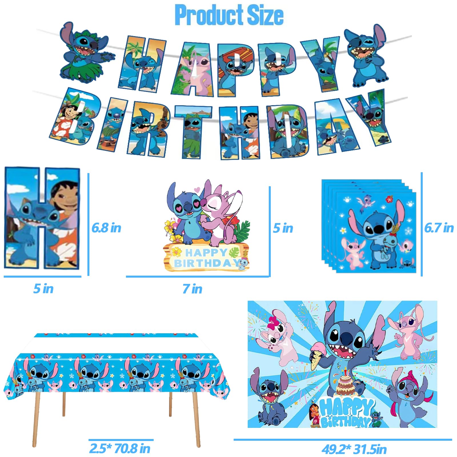 Backdrop for Stitch themed party 49.2 by 31.5 inches