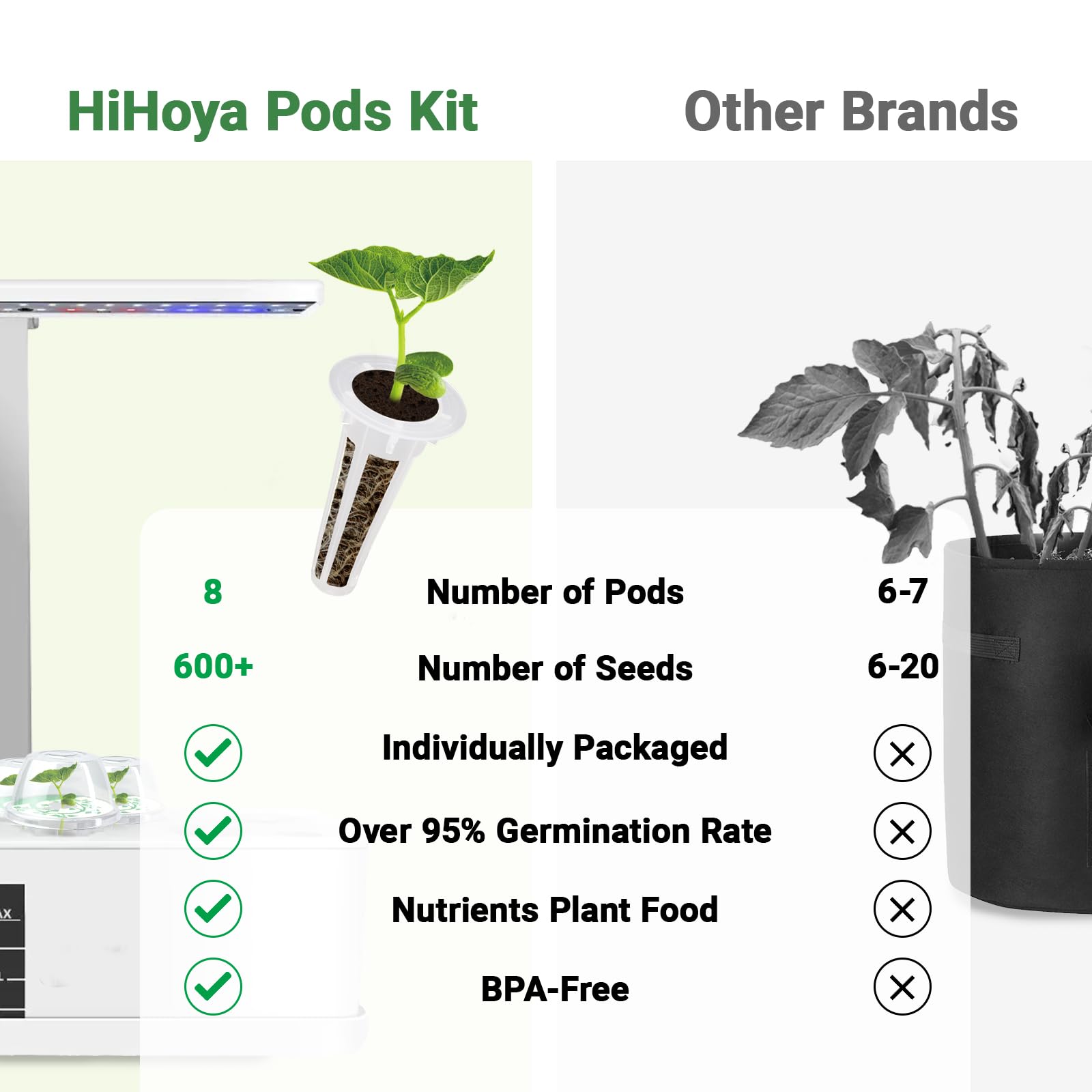 A B plant food and tweezers included in kit