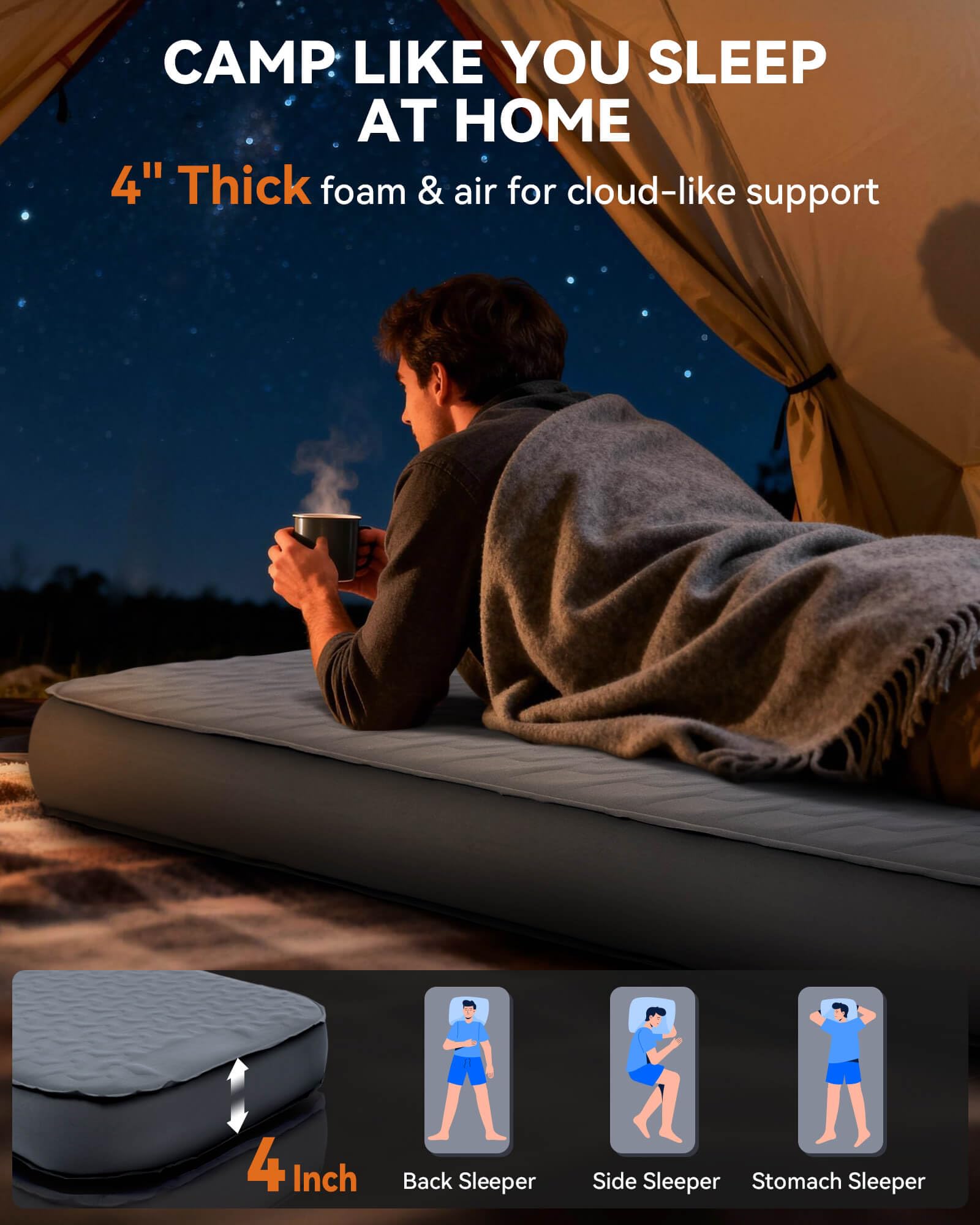 Hikenture self inflating camping pad packed in travel bag