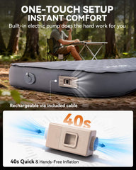 Hikenture sleeping pad with built in electric pump