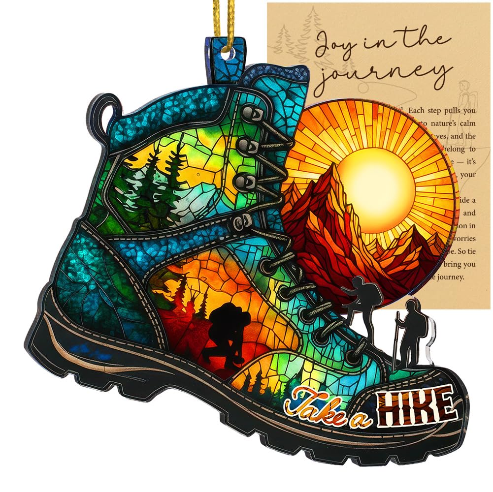 Hiking Christmas Ornament 2025 acrylic hiking boot design