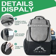 HIMAL Disc Golf Bag upper compartment for gear and clothing
