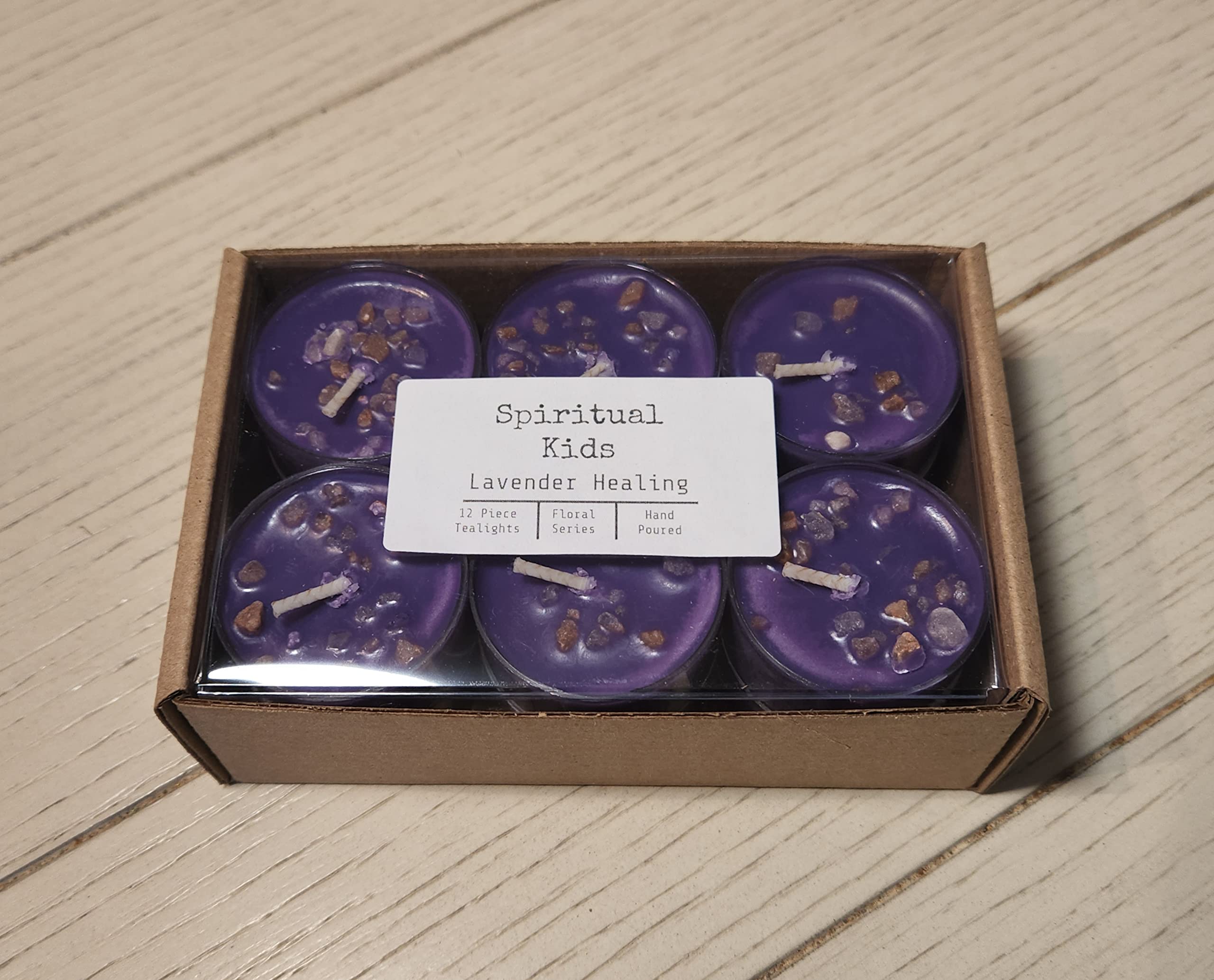 Purple handmade tealights 12ct pack