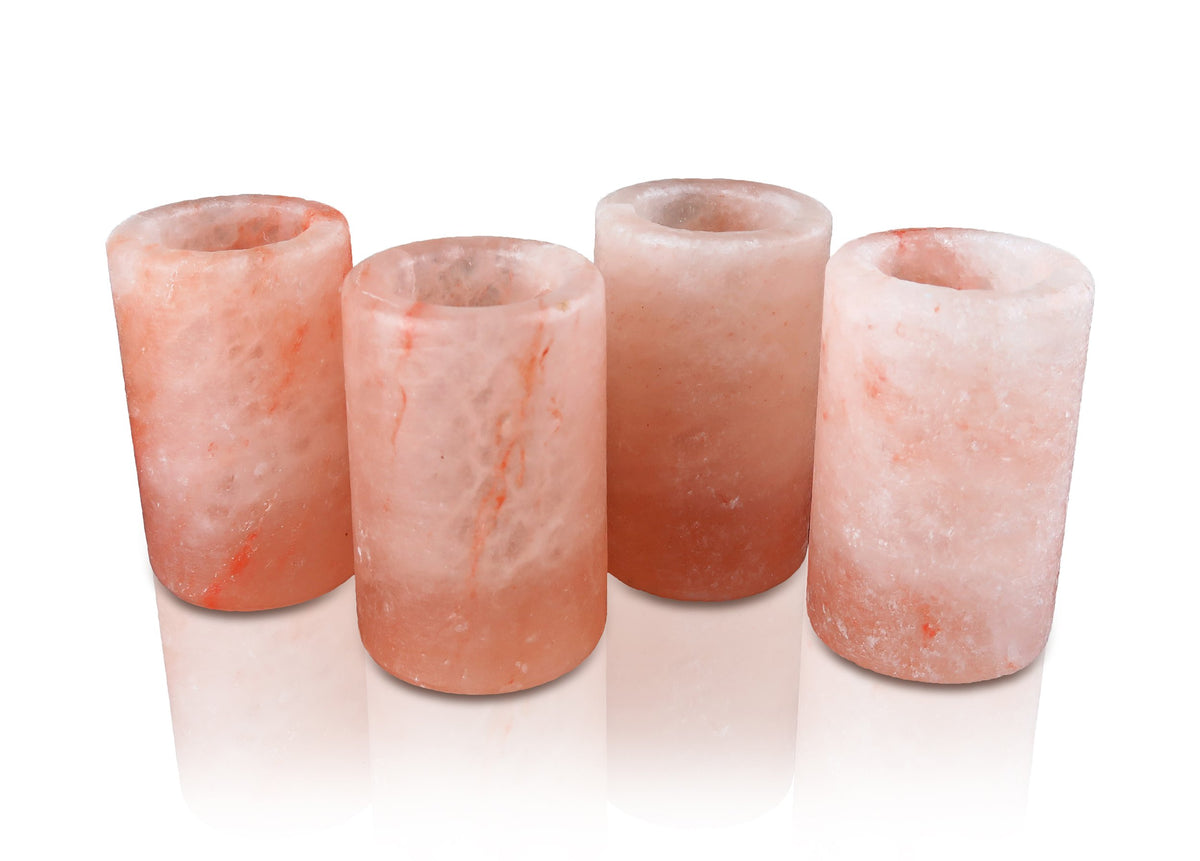 Himalayan Secrets four glass tequila shot set hand carved pink salt