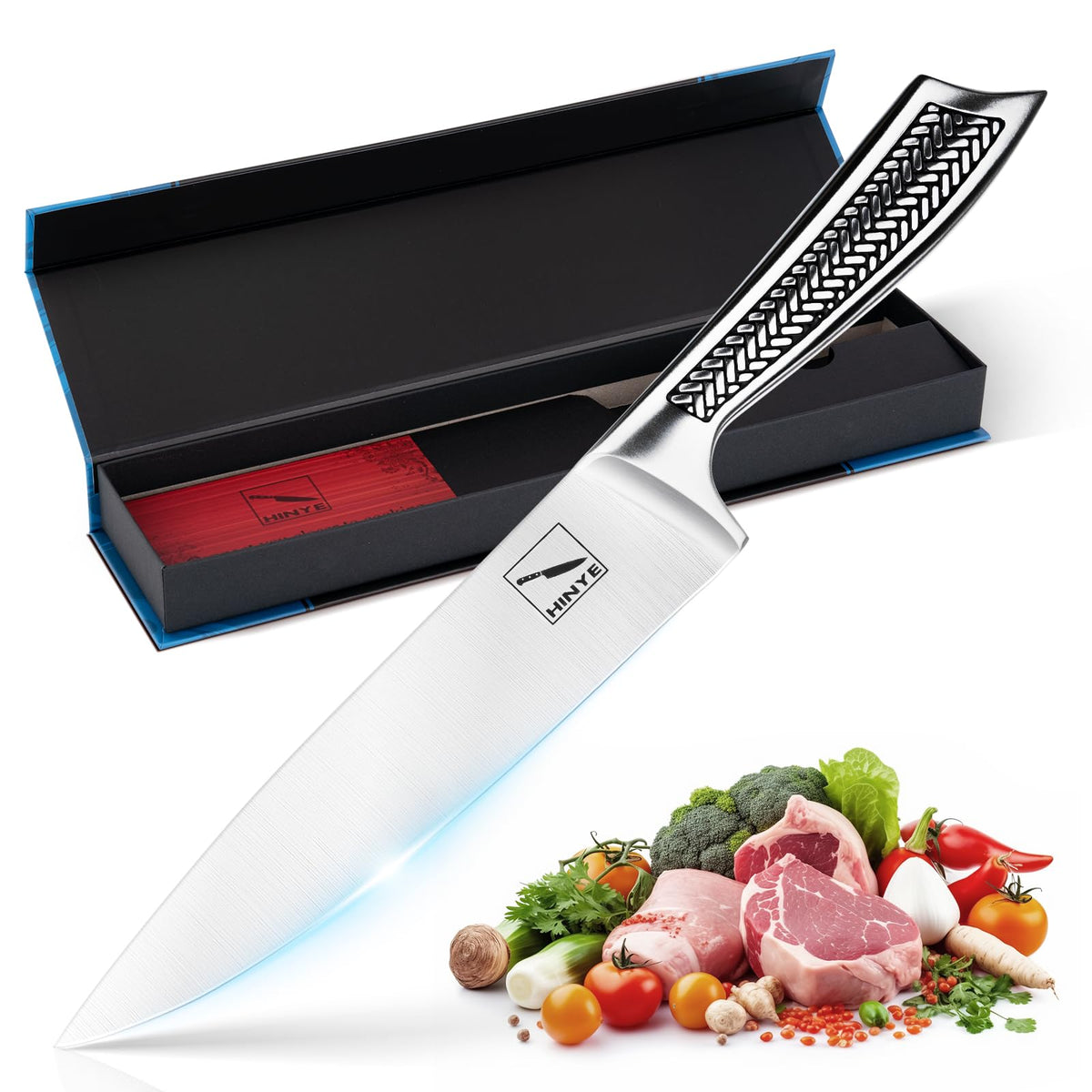 Hinye 8 inch chef knife blade with unibody design