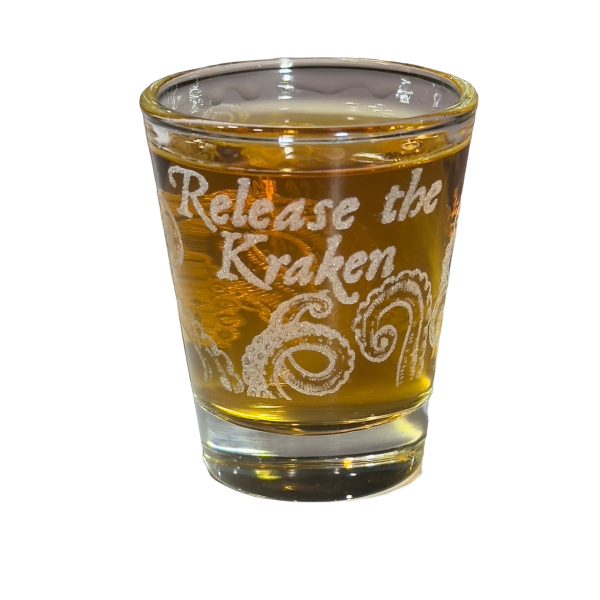 Hip Flask Plus 2oz Release the Kraken Shotglass LASER