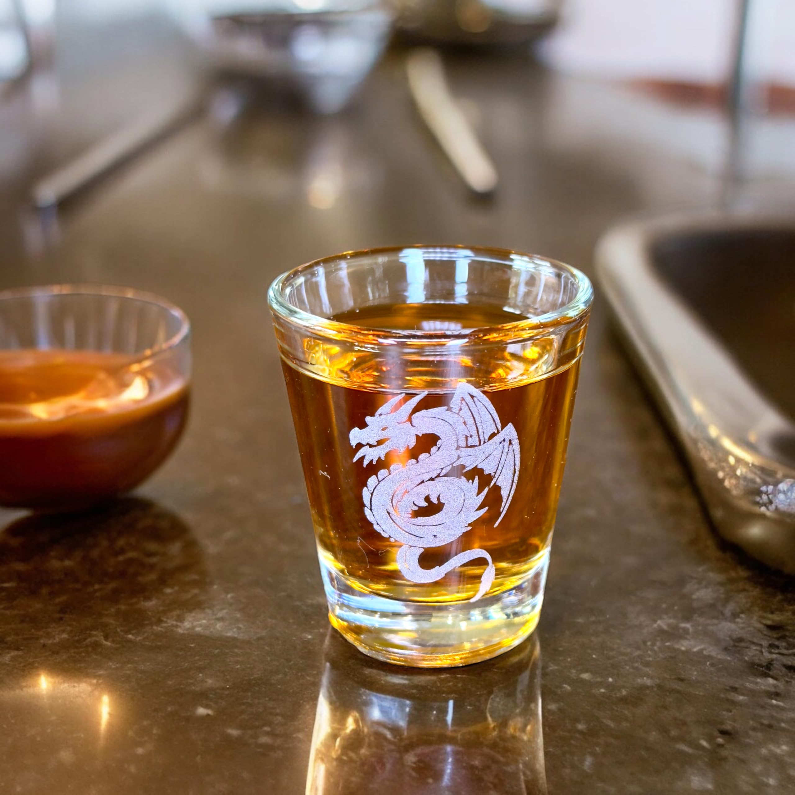 Hip Flask Plus shot glass Flying Dragon 2oz image 4