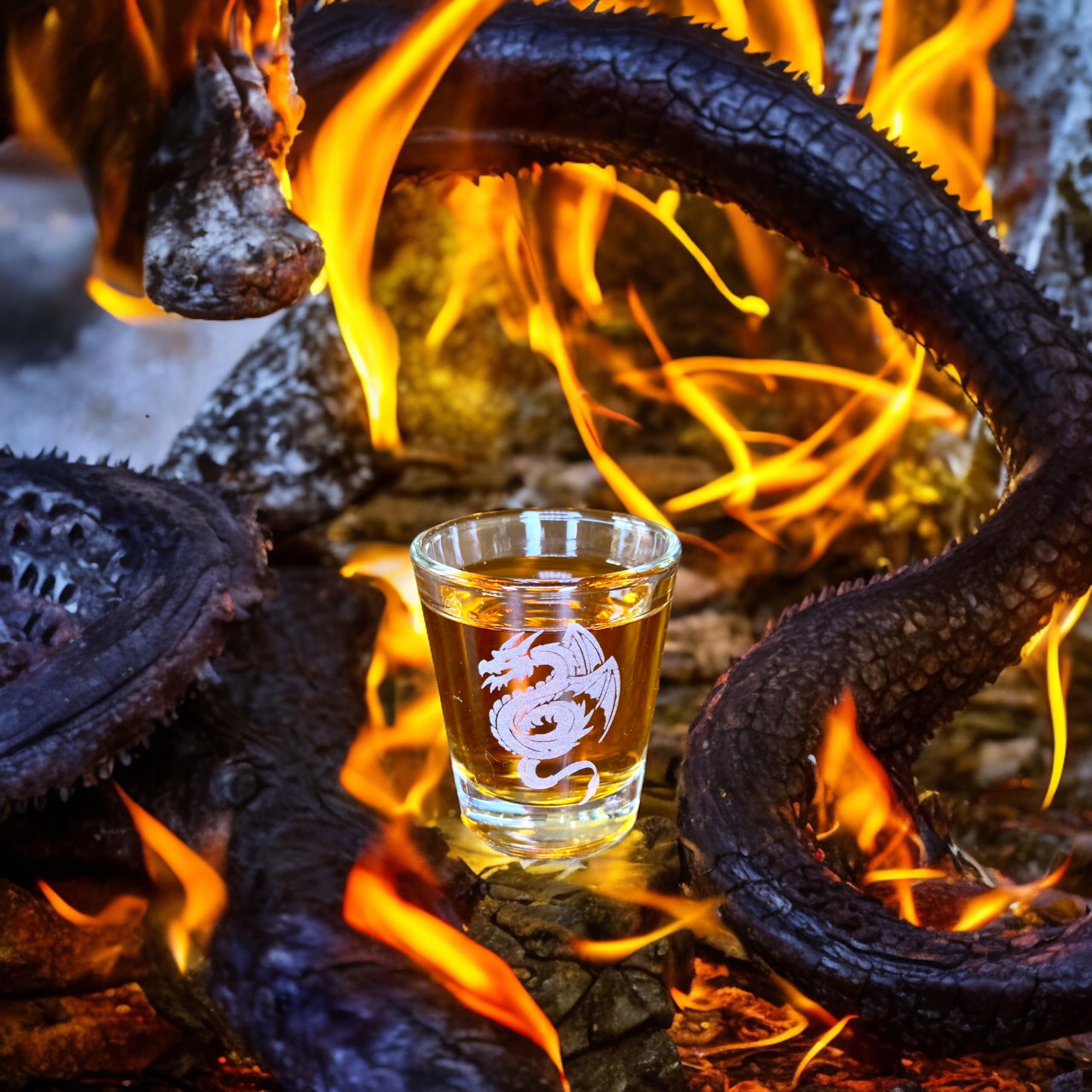 Hip Flask Plus shot glass Flying Dragon 2oz image 8