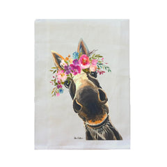 Hippie Hound Studios Donkey Tea Towel flower crown flour sack