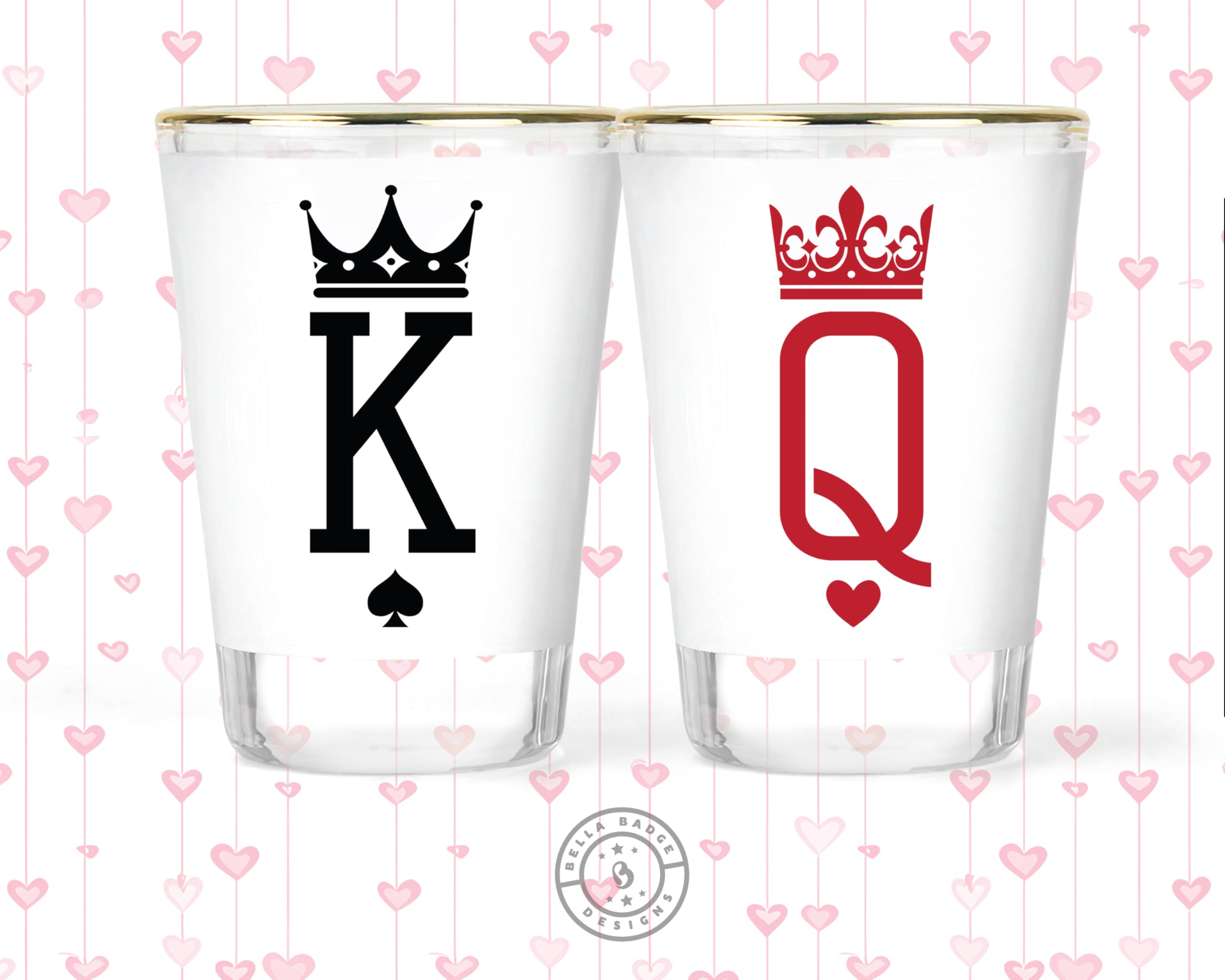 His and Hers frosted shot glasses in a 2-Piece set
