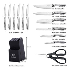 HISSF 8 inch carving knife blade close up