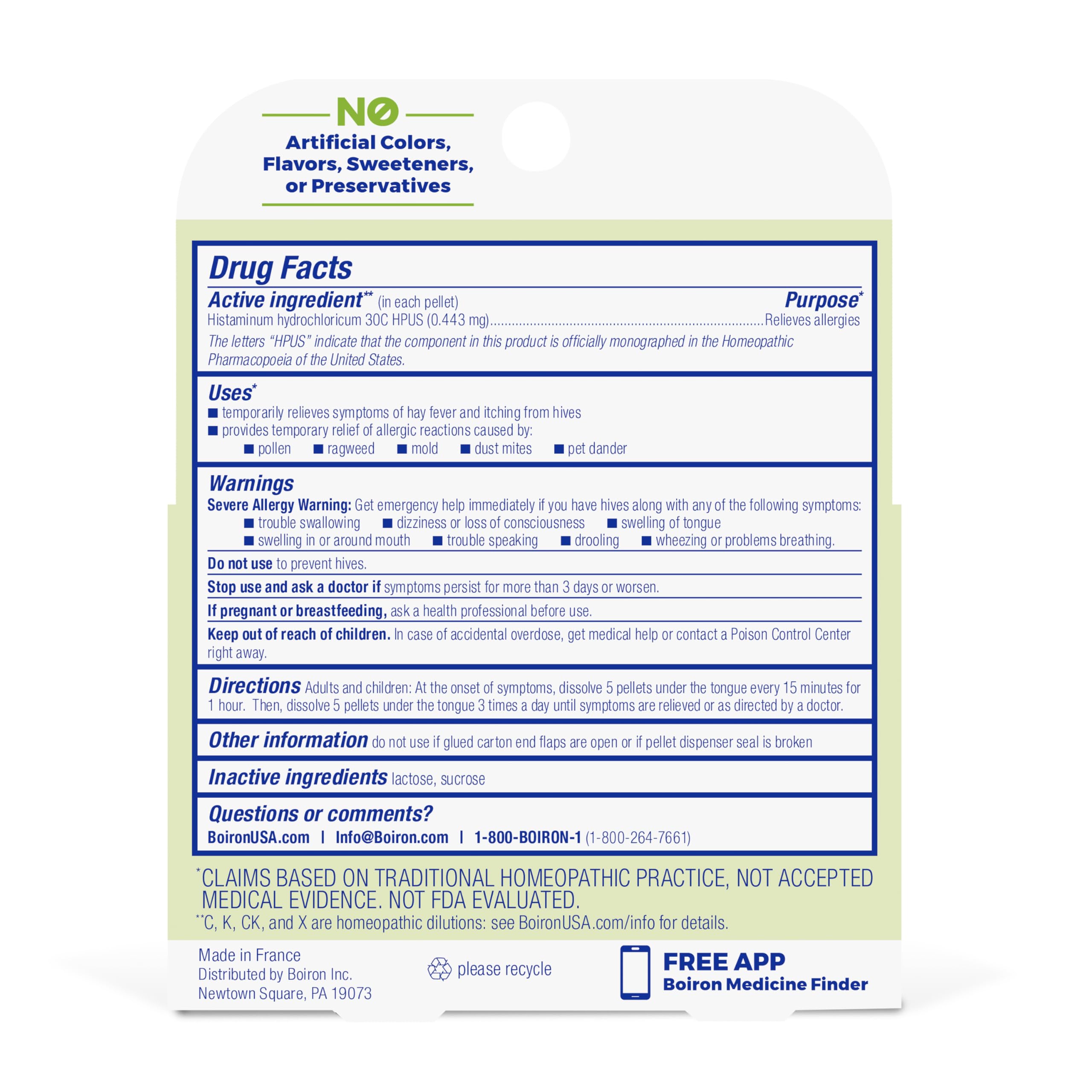 Histaminum 30C hives and allergy pellets