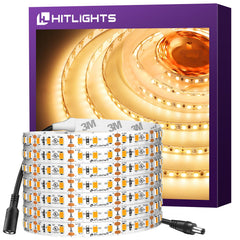 HitLights LED Strip Lights Warm White 3000K 16.4ft reel