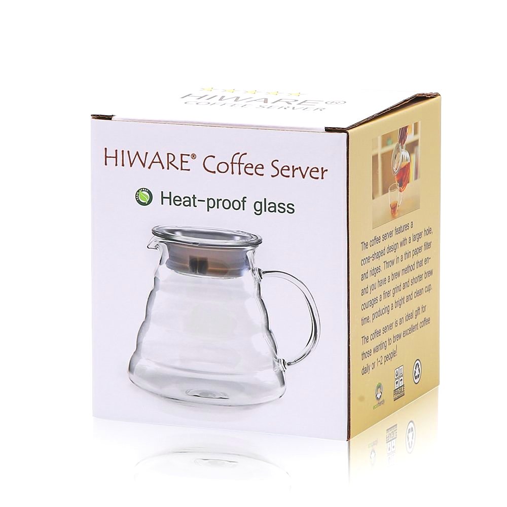 Hiware 600ml coffee server with clear glass body