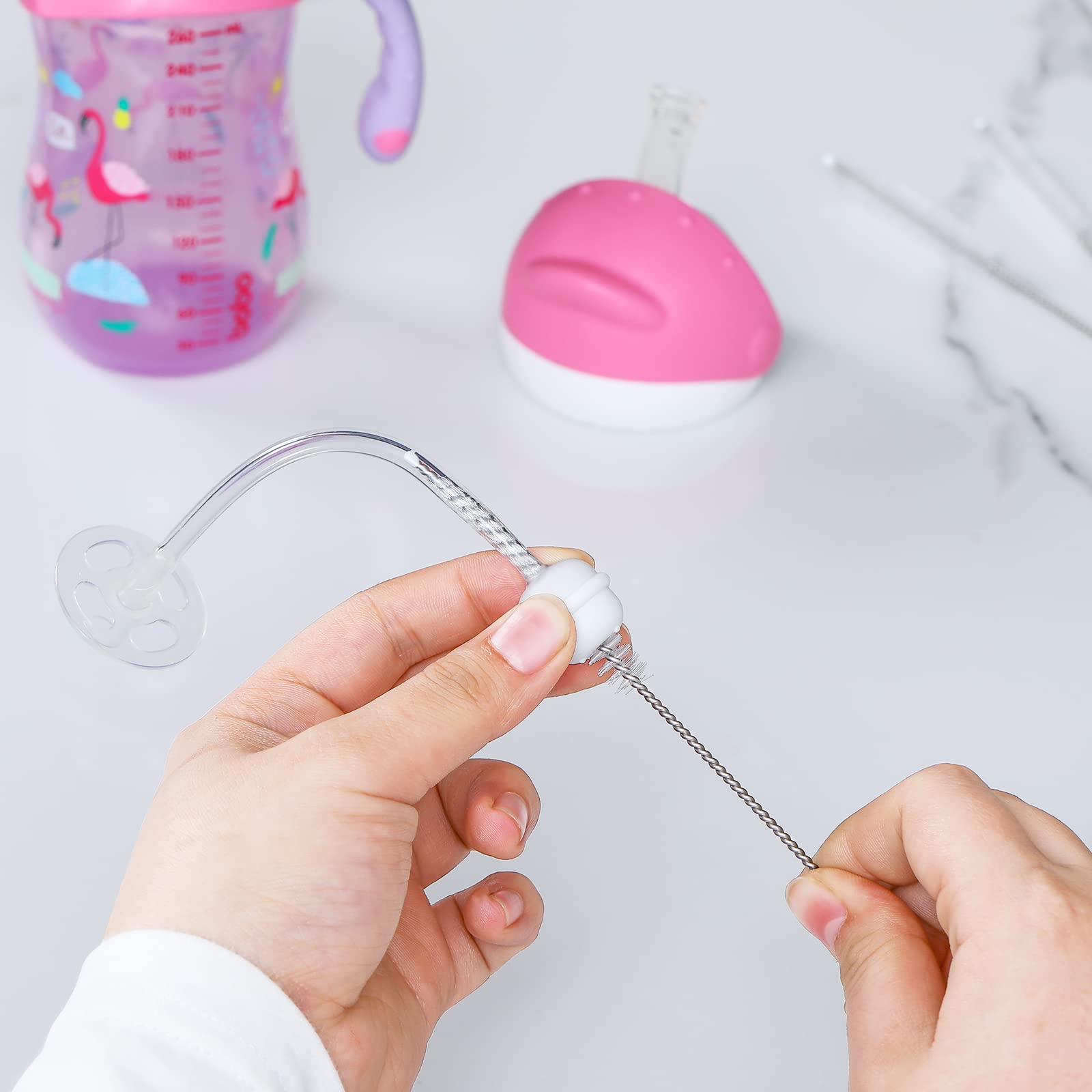 Top rack dishwasher safe straw brushes by Hiware