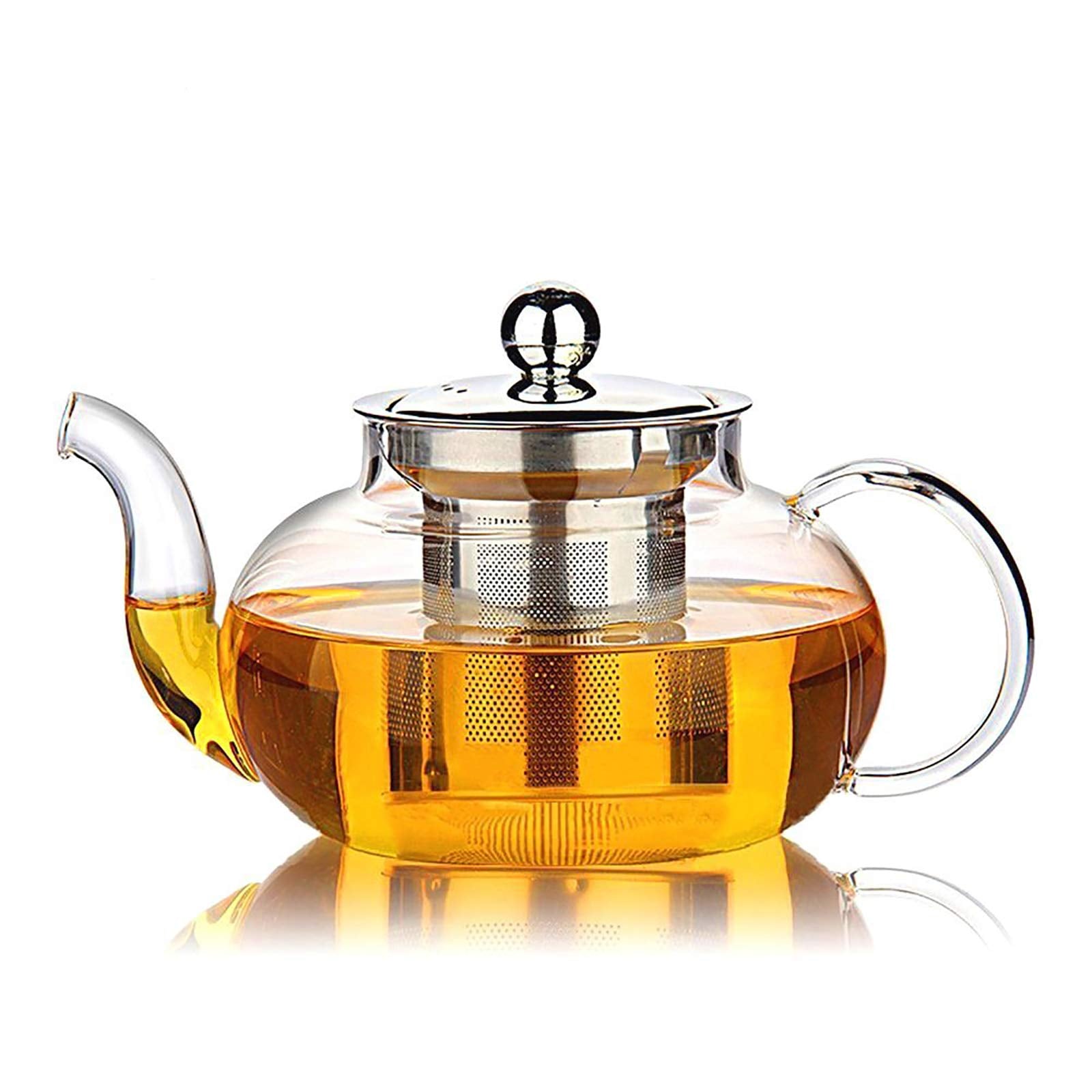 Hiware glass teapot with stainless steel infuser and lid