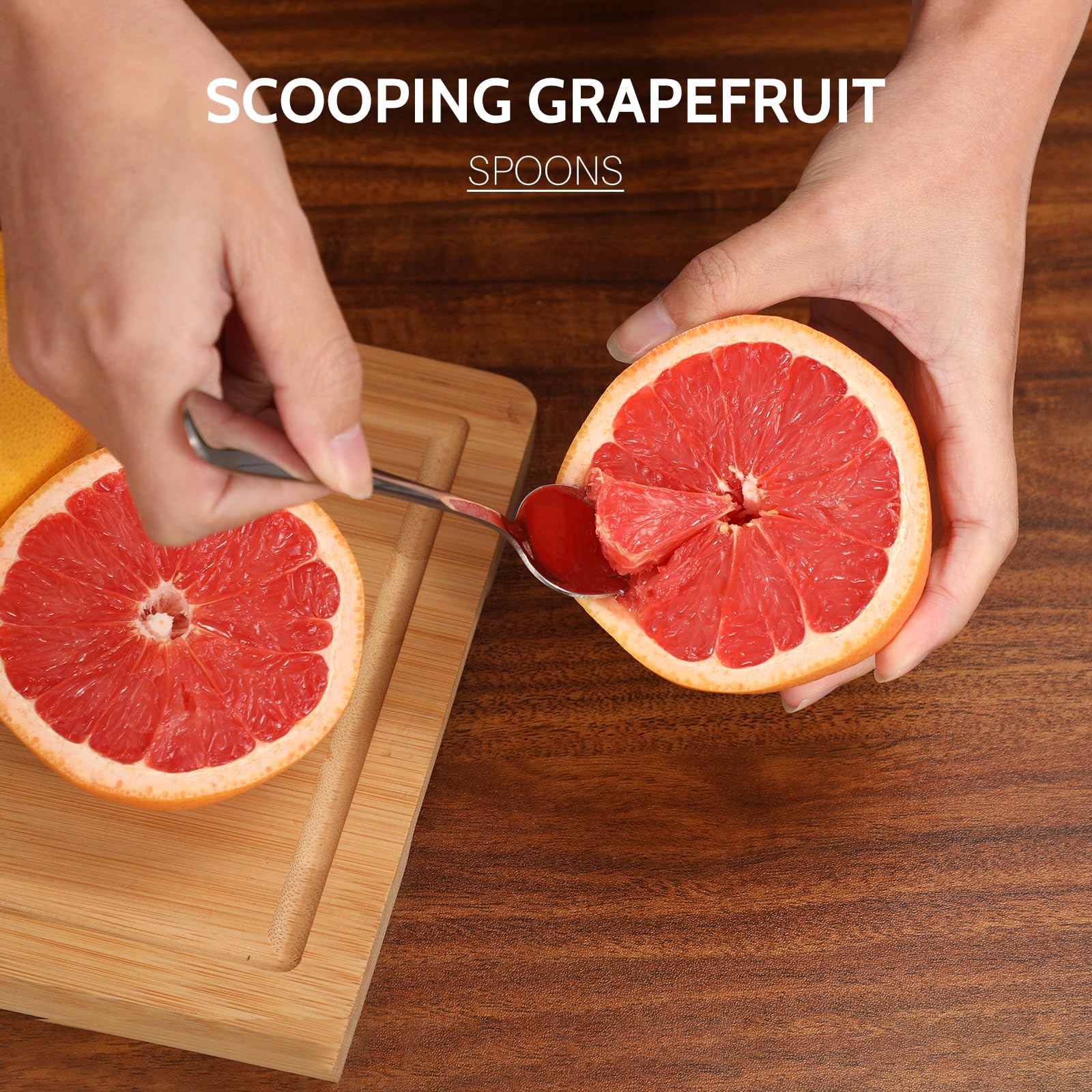 Hiware grapefruit spoons smooth edge design