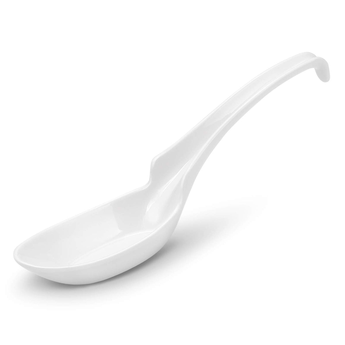 Hiware white 12-piece Asian soup spoons set