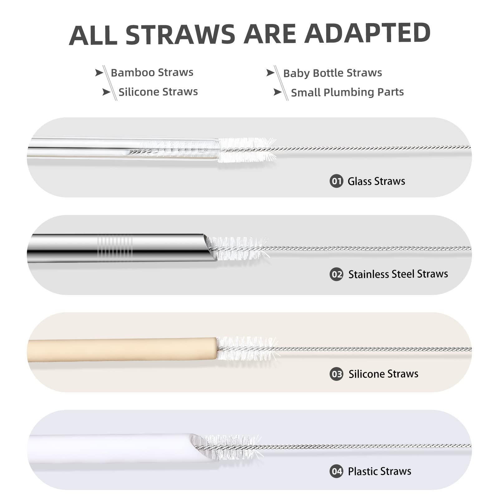 Hiware straw brushes cleaning pipes and tubes