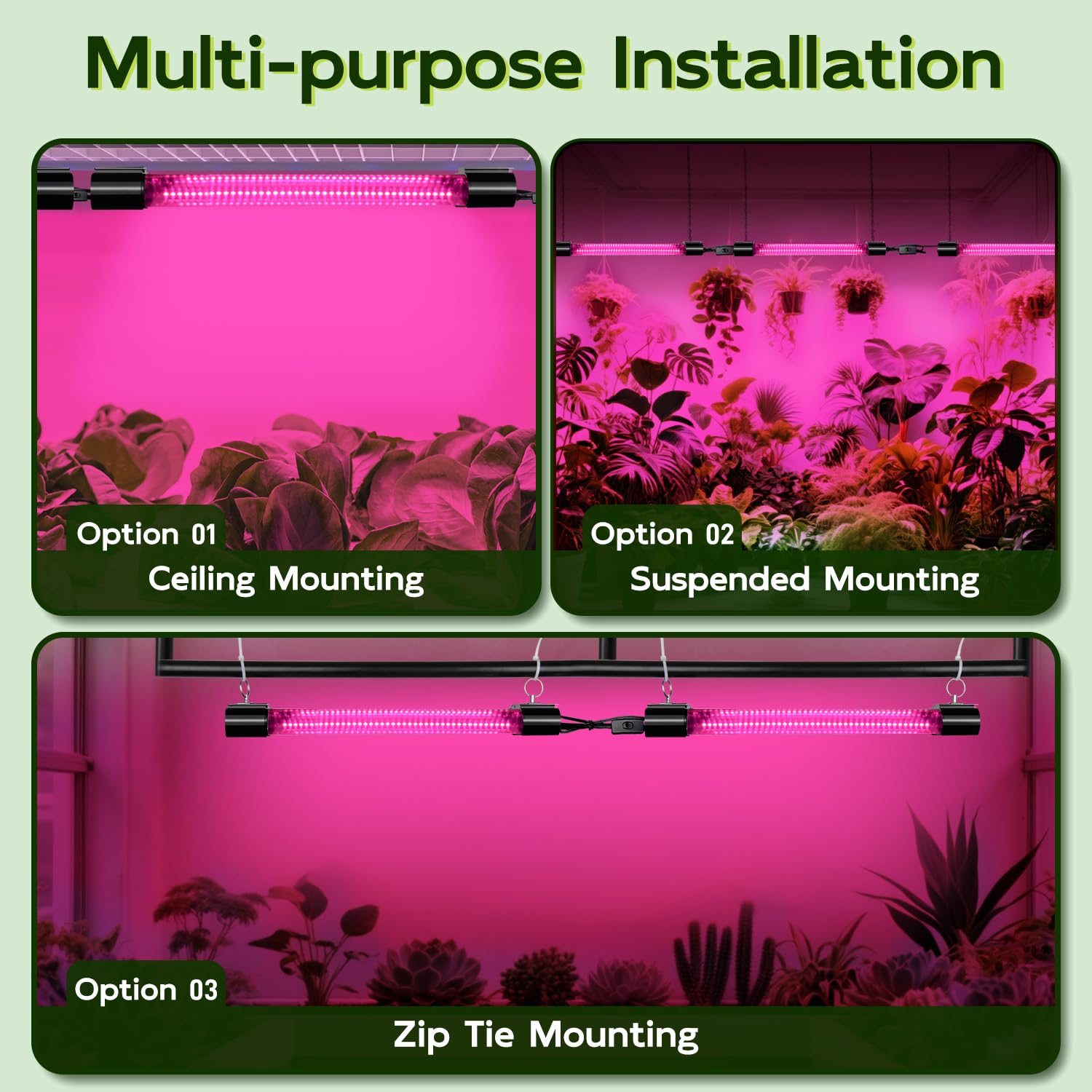Hlite 16inch LED Grow Lights in indoor plant setup