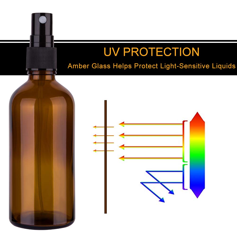 brown amber glass spray bottle 4oz for essential oils