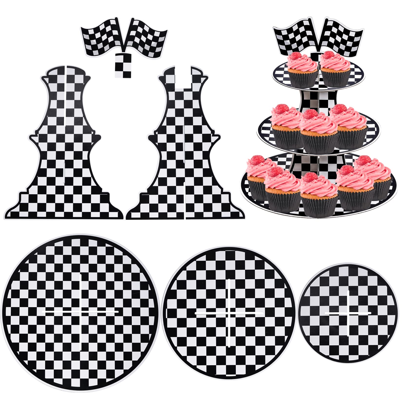 Disassembled cupcake stand for storage