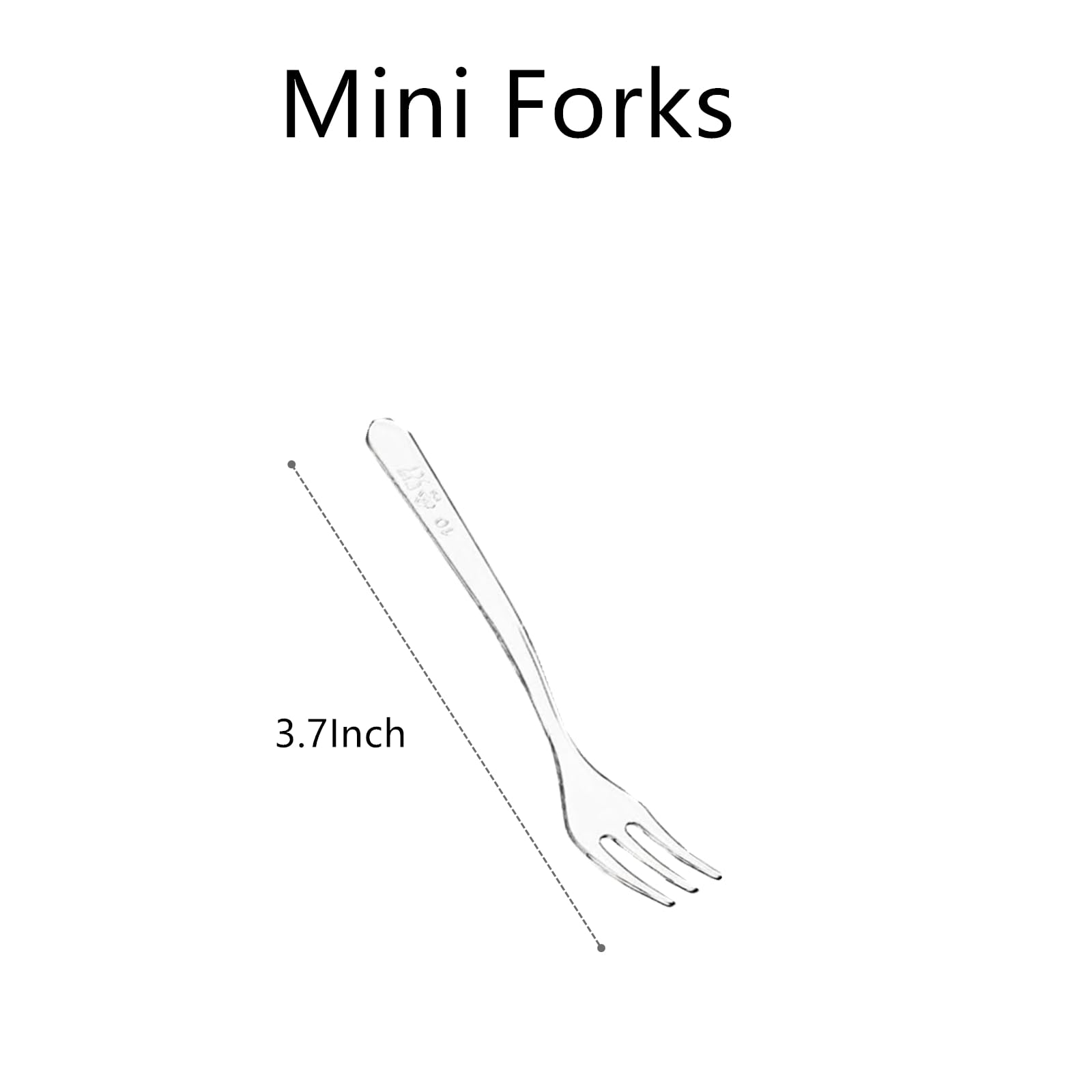 Clear 3.7 inch PS mini forks for desserts and fruit