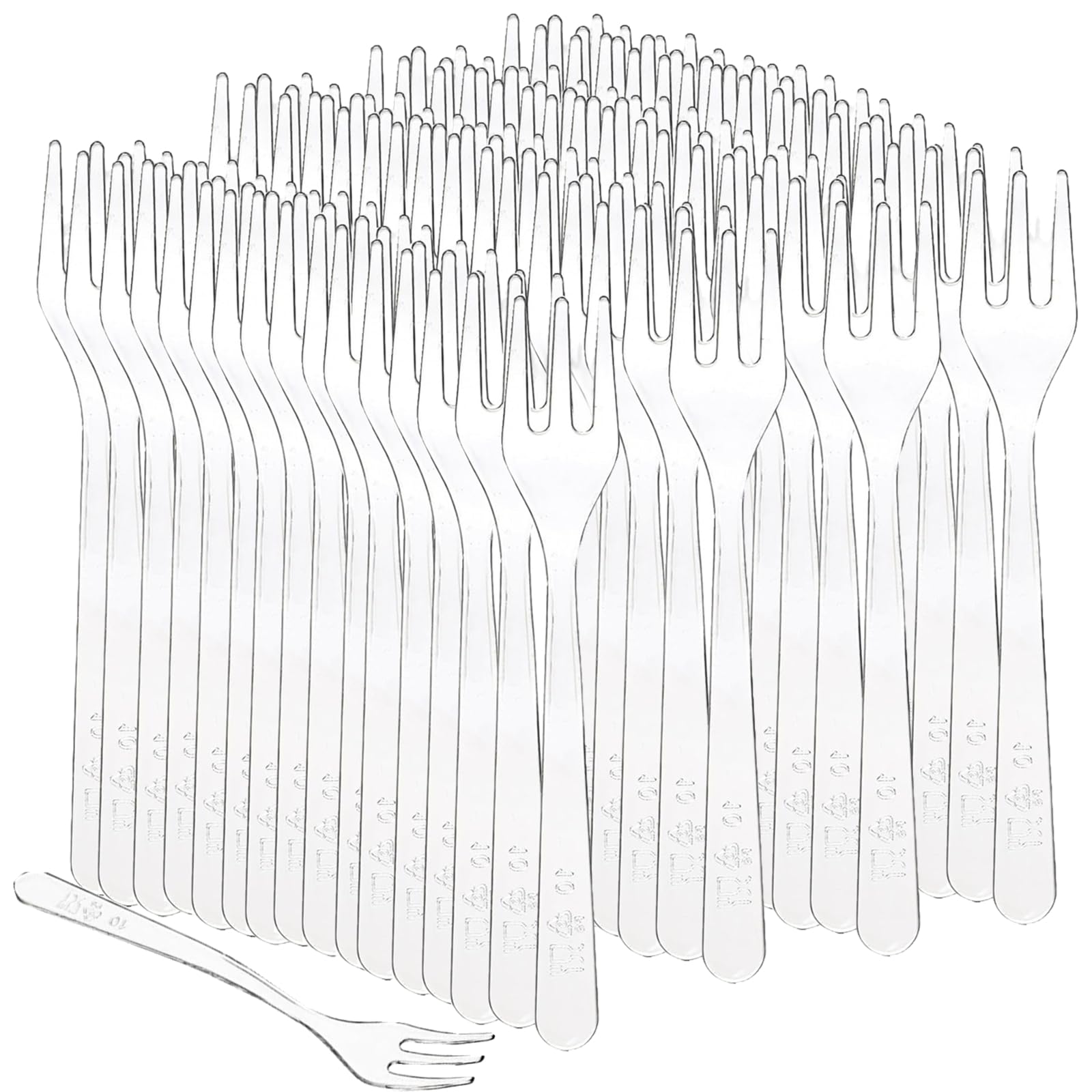 HningBuyox 800 pieces tasting mini forks 3.7 inch clear plastic forks