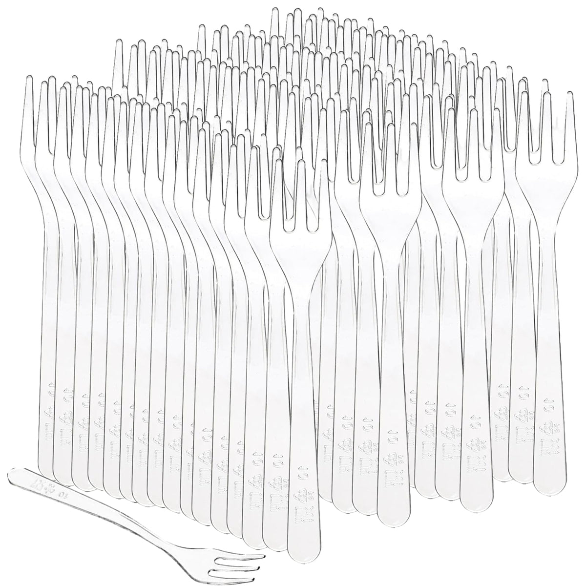 HningBuyox 800 pieces tasting mini forks 3.7 inch clear plastic forks