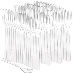 HningBuyox 800 pieces tasting mini forks 3.7 inch clear plastic forks